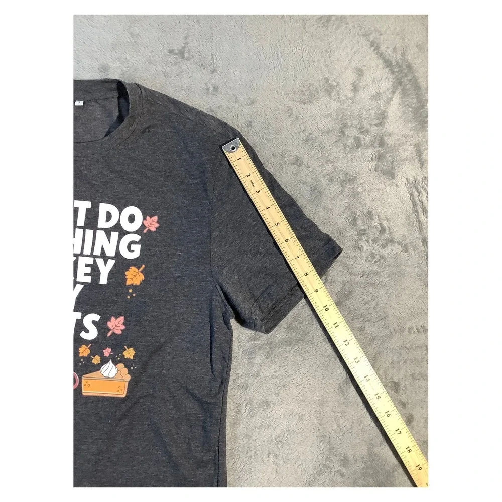 Funny Thanksgiving Graphic‎ Tee Charcoal Gray Size S